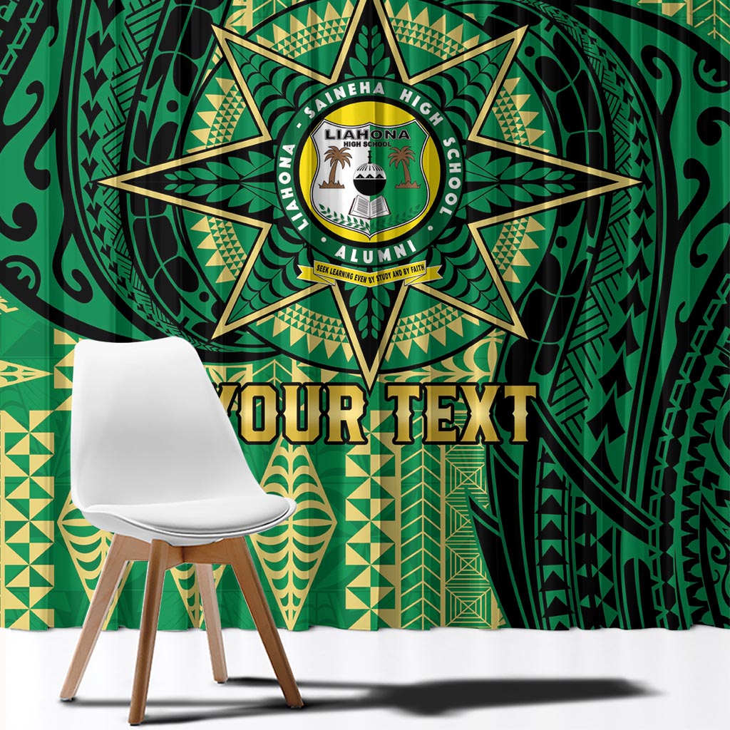 Personalised Tonga Saineha High School Window Curtain Since 1978 Special Kupesi Pattern LT9 - Polynesian Pride