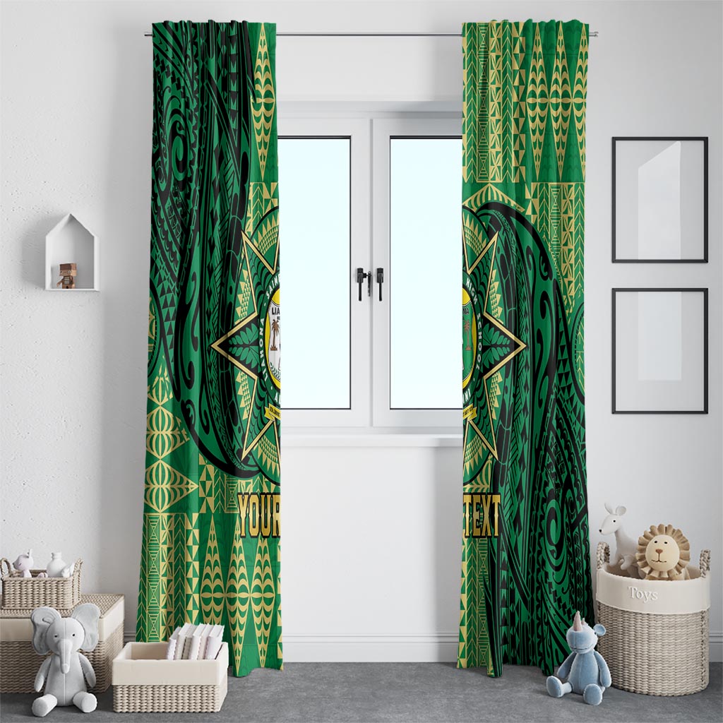 Personalised Tonga Saineha High School Window Curtain Since 1978 Special Kupesi Pattern LT9 - Polynesian Pride