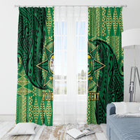 Personalised Tonga Saineha High School Window Curtain Since 1978 Special Kupesi Pattern LT9 - Polynesian Pride
