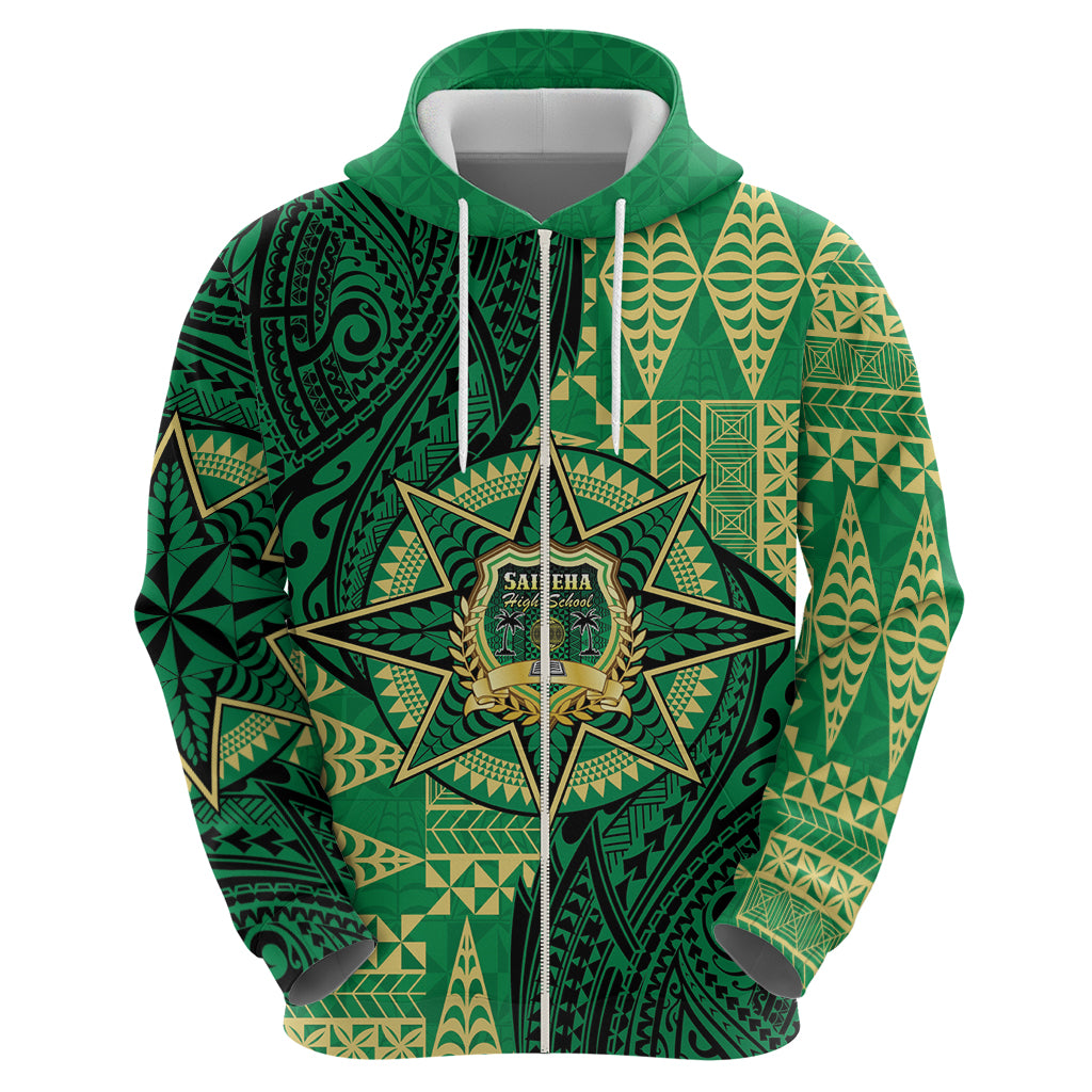 Personalised Tonga Saineha High School Zip Hoodie Since 1978 Special Kupesi Pattern