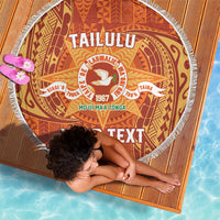 Personalised Tonga Tailulu College Beach Blanket Since 1967 Special Kupesi Pattern Version 1 LT9 - Polynesian Pride