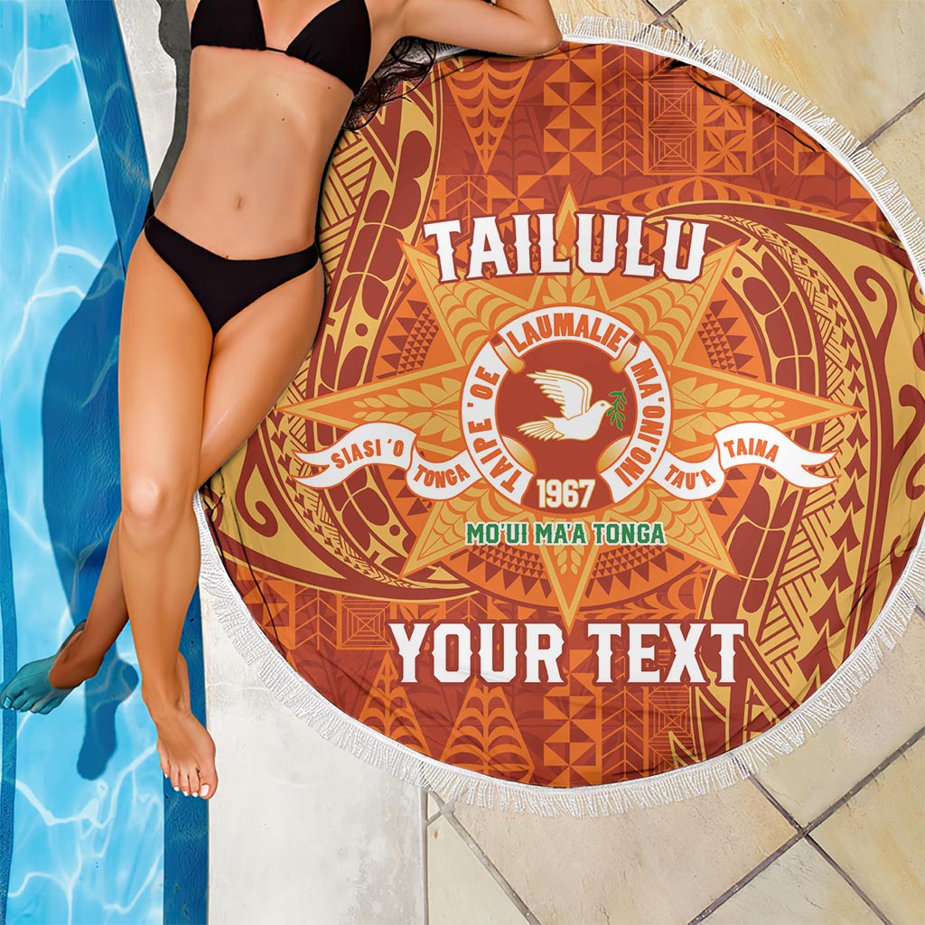 Personalised Tonga Tailulu College Beach Blanket Since 1967 Special Kupesi Pattern Version 1 LT9 - Polynesian Pride