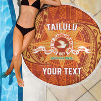 Personalised Tonga Tailulu College Beach Blanket Since 1967 Special Kupesi Pattern Version 1 LT9 - Polynesian Pride