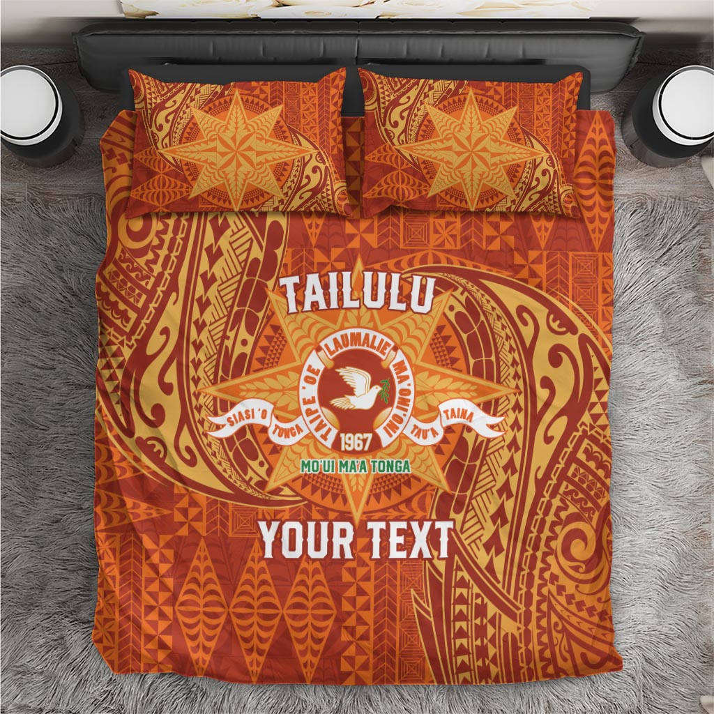 Personalised Tonga Tailulu College Bedding Set Since 1967 Special Kupesi Pattern Version 1 LT9 Gold - Polynesian Pride