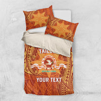 Personalised Tonga Tailulu College Bedding Set Since 1967 Special Kupesi Pattern Version 1 LT9 US Twin 172cm x 218cm Gold - Polynesian Pride