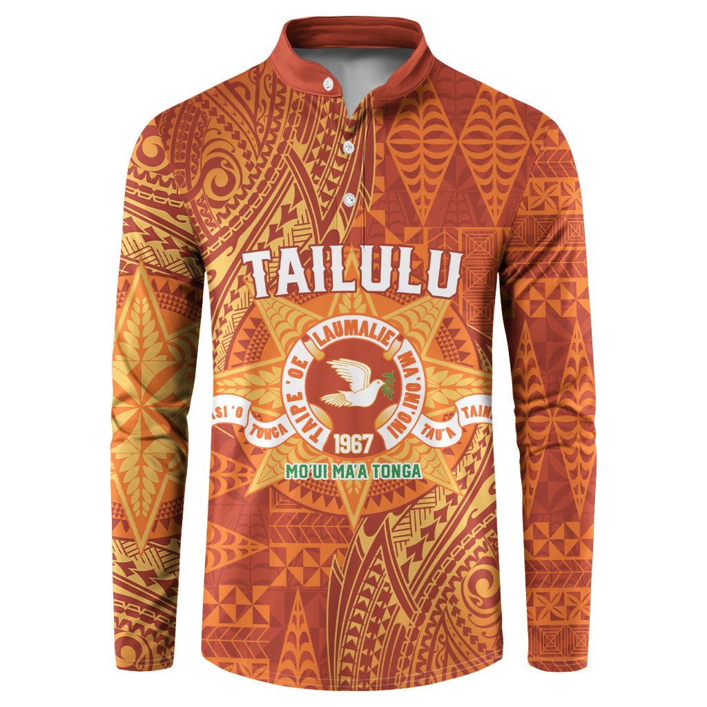 Personalised Tonga Tailulu College Button Sweatshirt Since 1967 Special Kupesi Pattern Version 1 LT9 Gold - Polynesian Pride