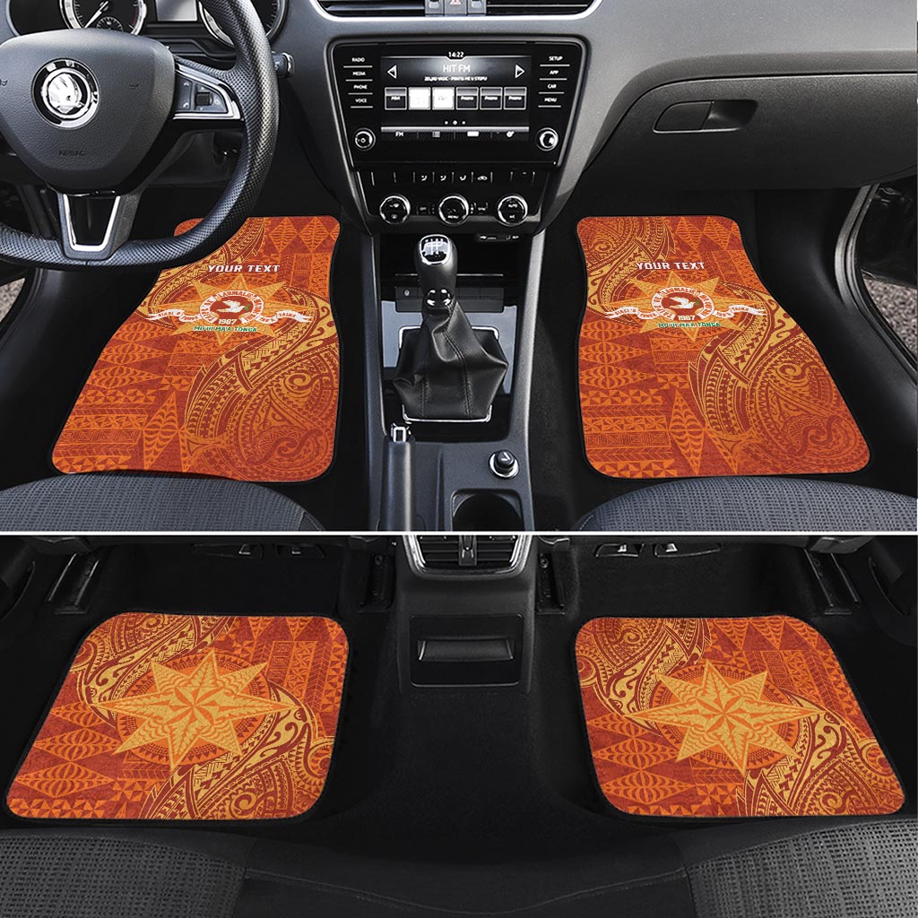 Personalised Tonga Tailulu College Car Mats Since 1967 Special Kupesi Pattern Version 1 LT9 Set 4pcs Gold - Polynesian Pride