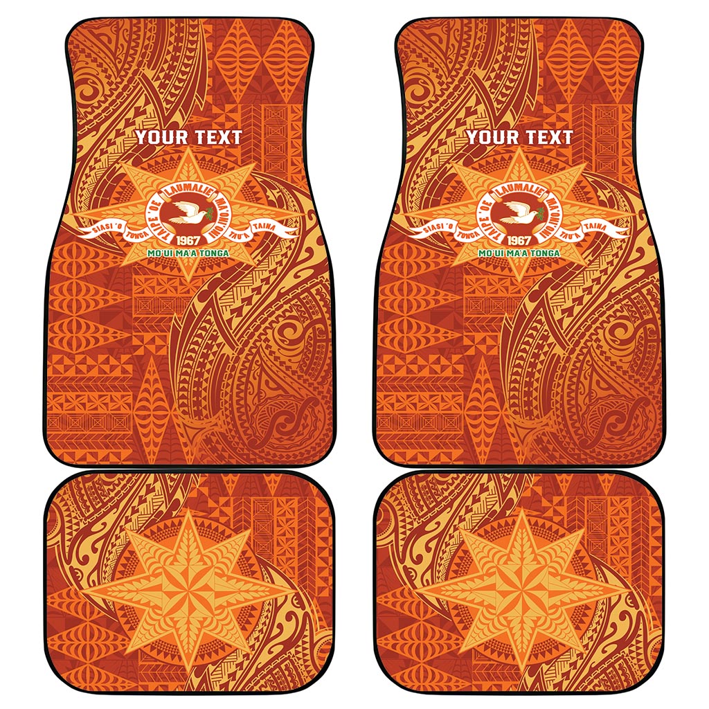 Personalised Tonga Tailulu College Car Mats Since 1967 Special Kupesi Pattern Version 1 LT9 - Polynesian Pride