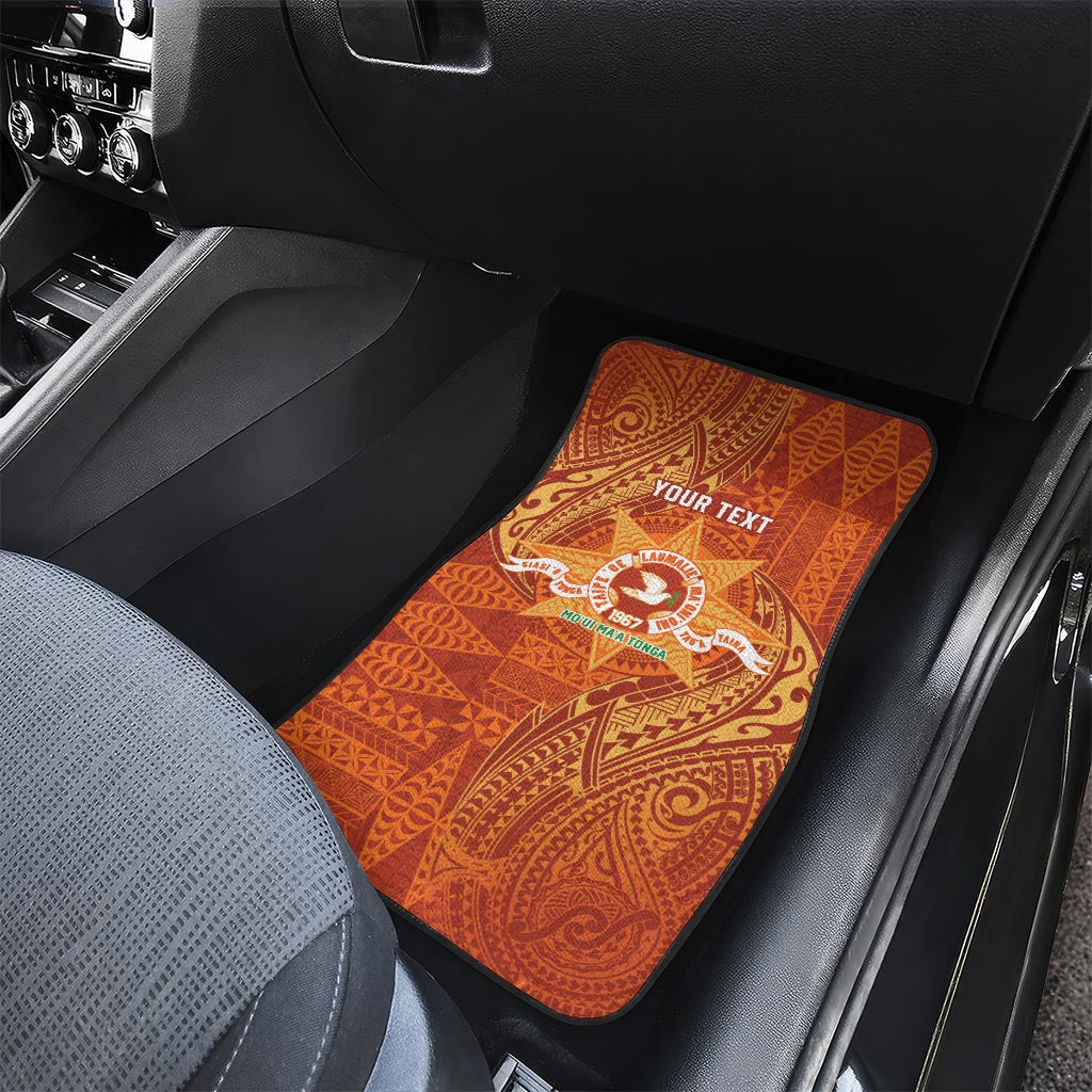Personalised Tonga Tailulu College Car Mats Since 1967 Special Kupesi Pattern Version 1 LT9 - Polynesian Pride