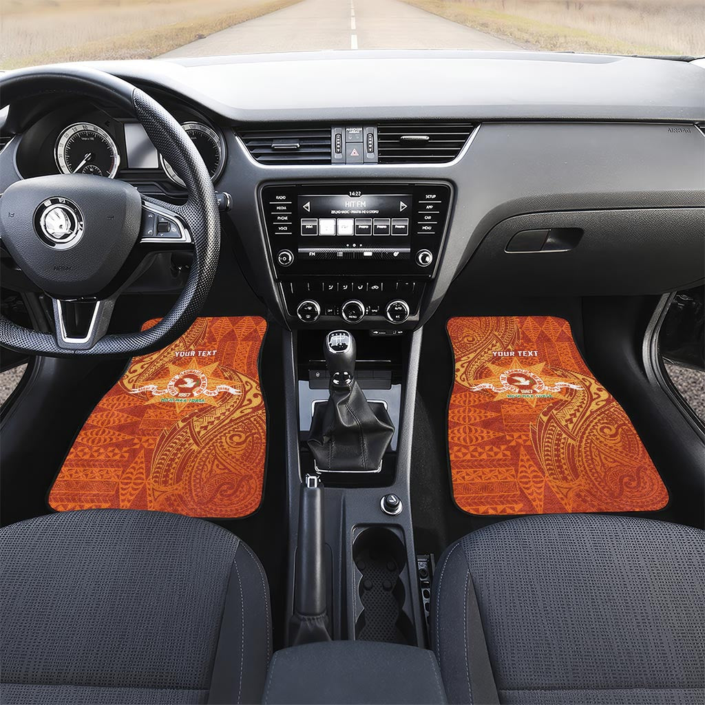Personalised Tonga Tailulu College Car Mats Since 1967 Special Kupesi Pattern Version 1 LT9 Set 2pcs - Front Gold - Polynesian Pride