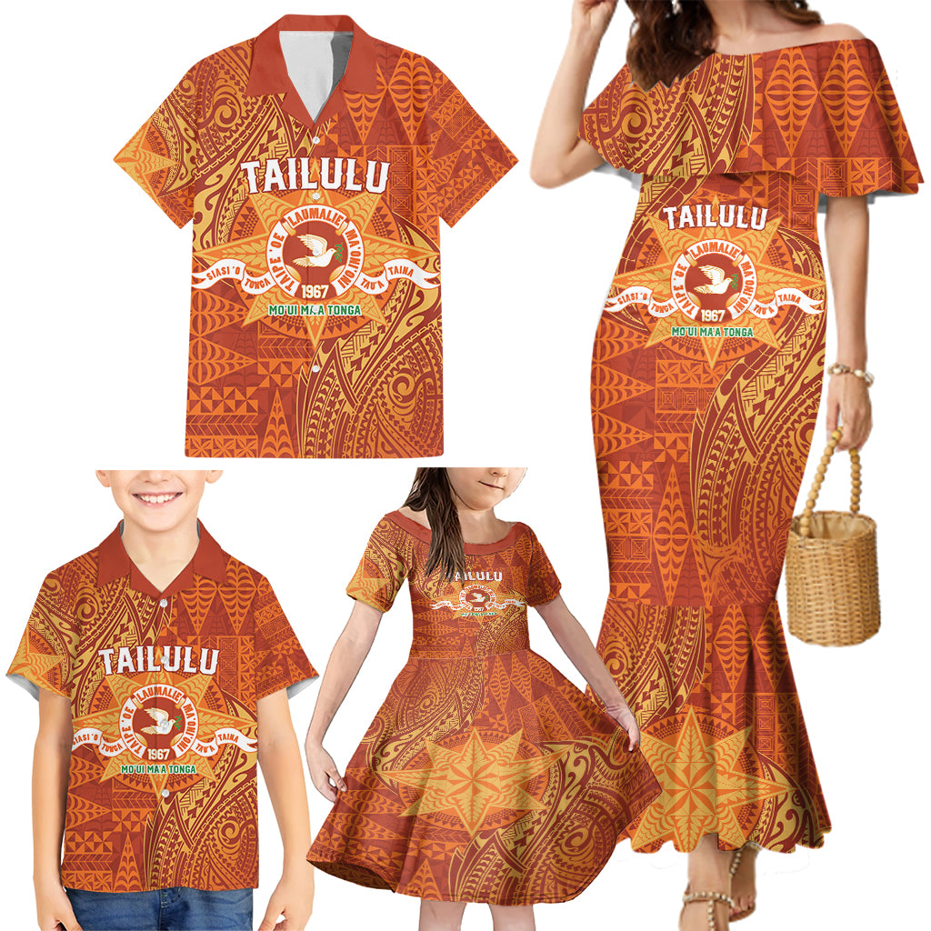 Personalised Tonga Tailulu College Family Matching Mermaid Dress and Hawaiian Shirt Since 1967 Special Kupesi Pattern Version 1