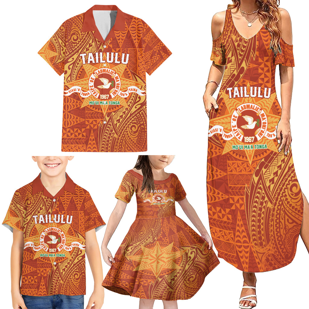 Personalised Tonga Tailulu College Family Matching Summer Maxi Dress and Hawaiian Shirt Since 1967 Special Kupesi Pattern Version 1 LT9 - Polynesian Pride