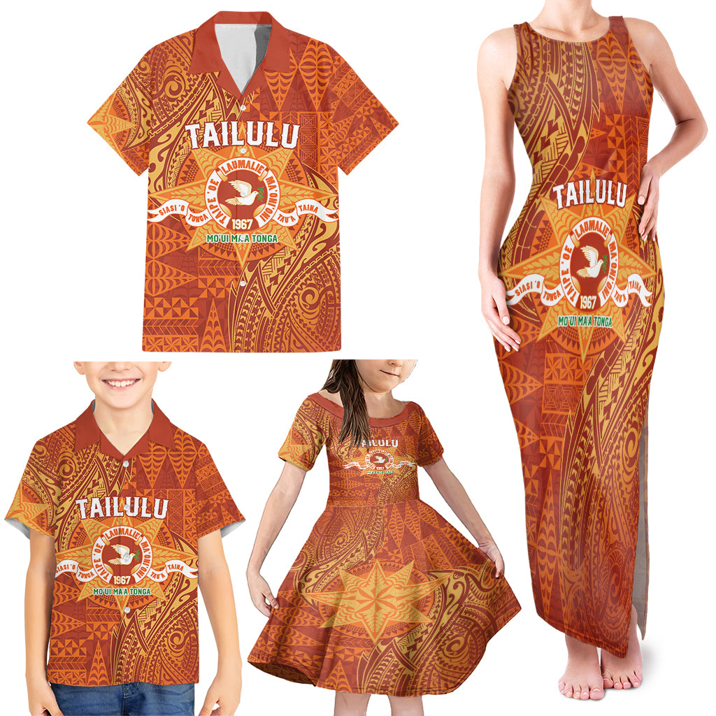 Personalised Tonga Tailulu College Family Matching Tank Maxi Dress and Hawaiian Shirt Since 1967 Special Kupesi Pattern Version 1 LT9 - Polynesian Pride
