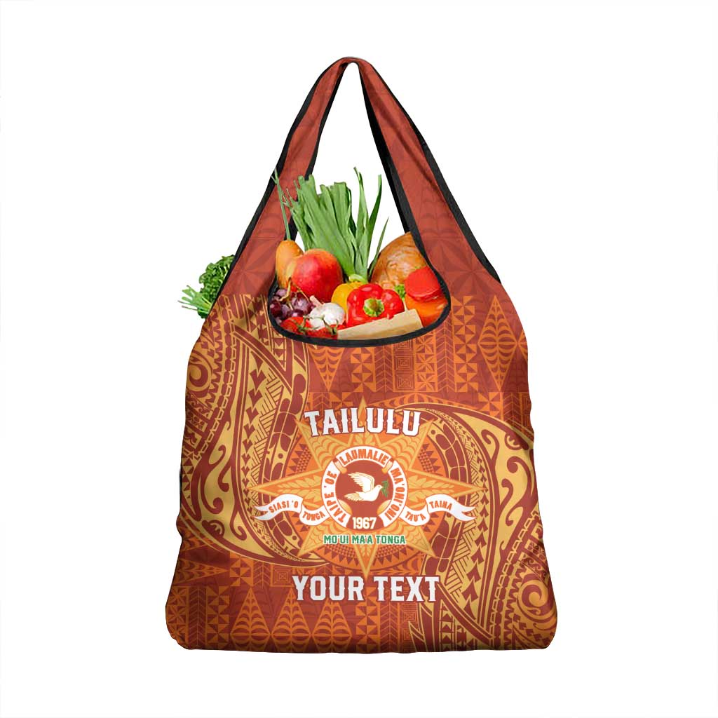 Personalised Tonga Tailulu College Grocery Bag Since 1967 Special Kupesi Pattern Version 1 LT9 1-pack One Size Gold - Polynesian Pride