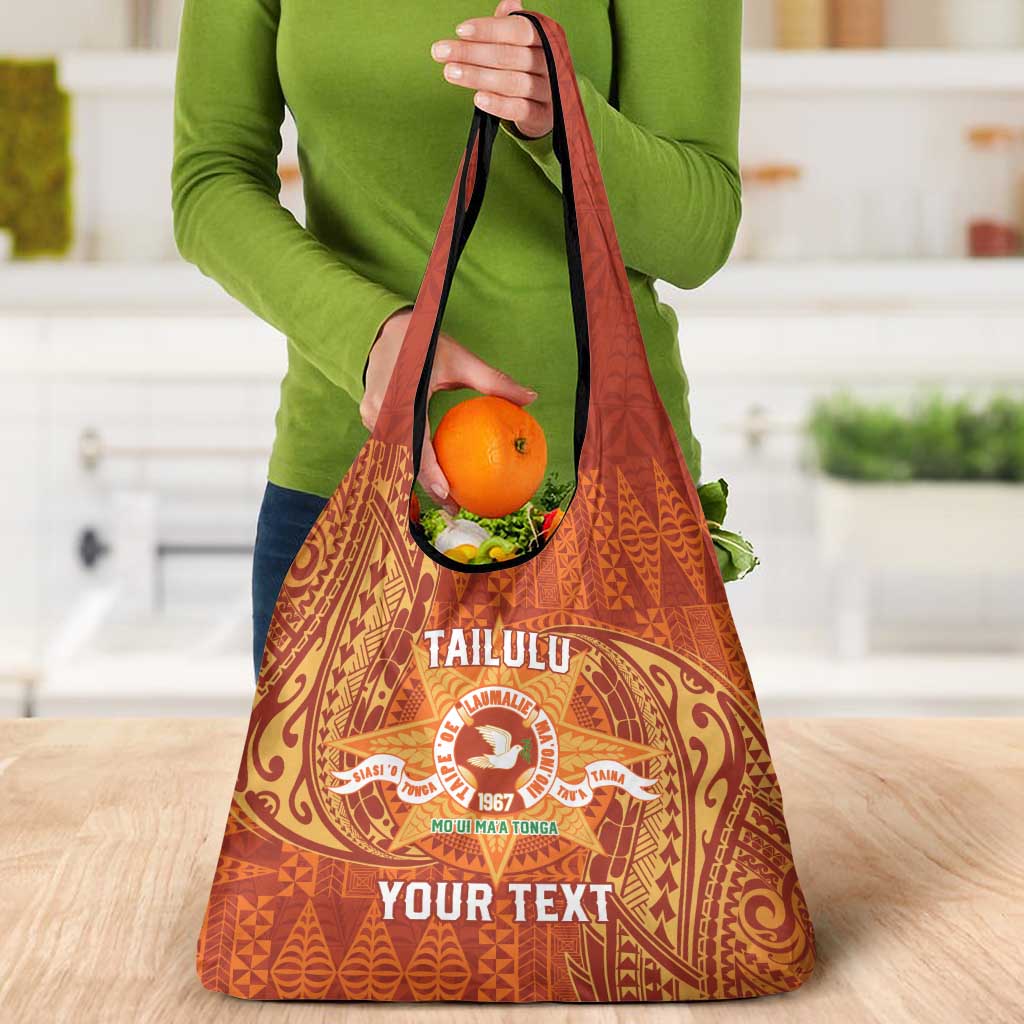 Personalised Tonga Tailulu College Grocery Bag Since 1967 Special Kupesi Pattern Version 1 LT9 - Polynesian Pride