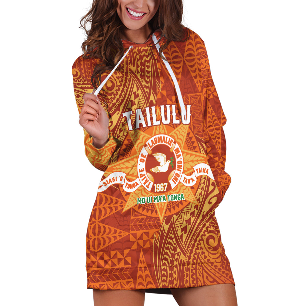 Personalised Tonga Tailulu College Hoodie Dress Since 1967 Special Kupesi Pattern Version 1 LT9 Gold - Polynesian Pride
