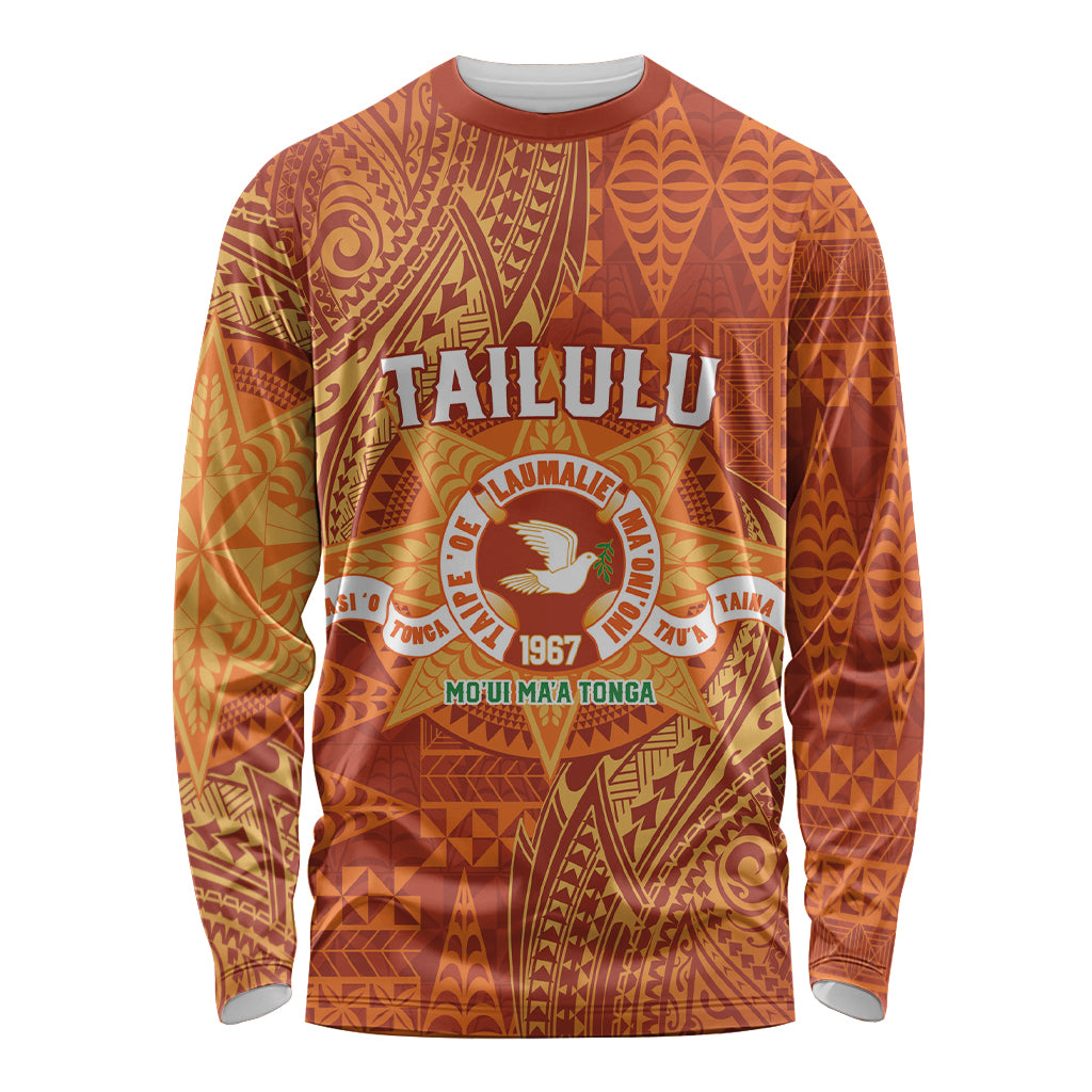 Personalised Tonga Tailulu College Long Sleeve Shirt Since 1967 Special Kupesi Pattern Version 1