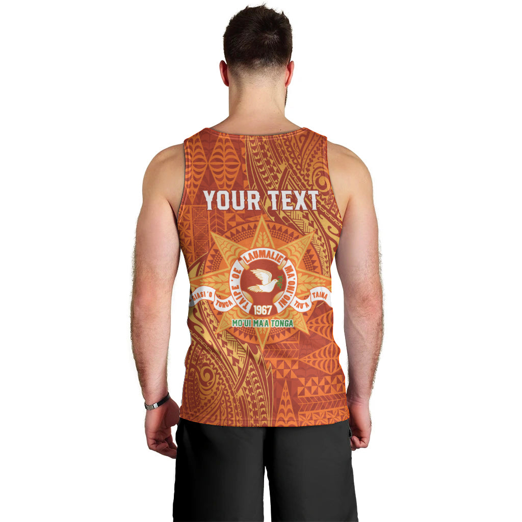 Personalised Tonga Tailulu College Men Tank Top Since 1967 Special Kupesi Pattern Version 1 LT9 - Polynesian Pride