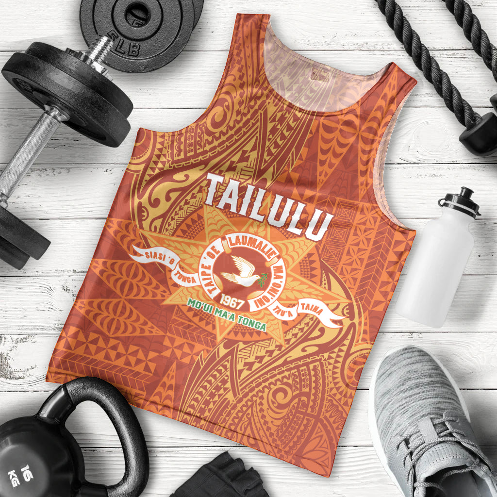 Personalised Tonga Tailulu College Men Tank Top Since 1967 Special Kupesi Pattern Version 1 LT9 - Polynesian Pride