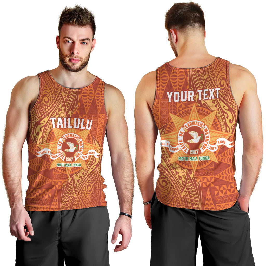 Personalised Tonga Tailulu College Men Tank Top Since 1967 Special Kupesi Pattern Version 1 LT9 - Polynesian Pride
