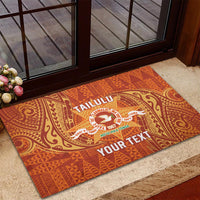 Personalised Tonga Tailulu College Rubber Doormat Since 1967 Special Kupesi Pattern Version 1 LT9 - Polynesian Pride