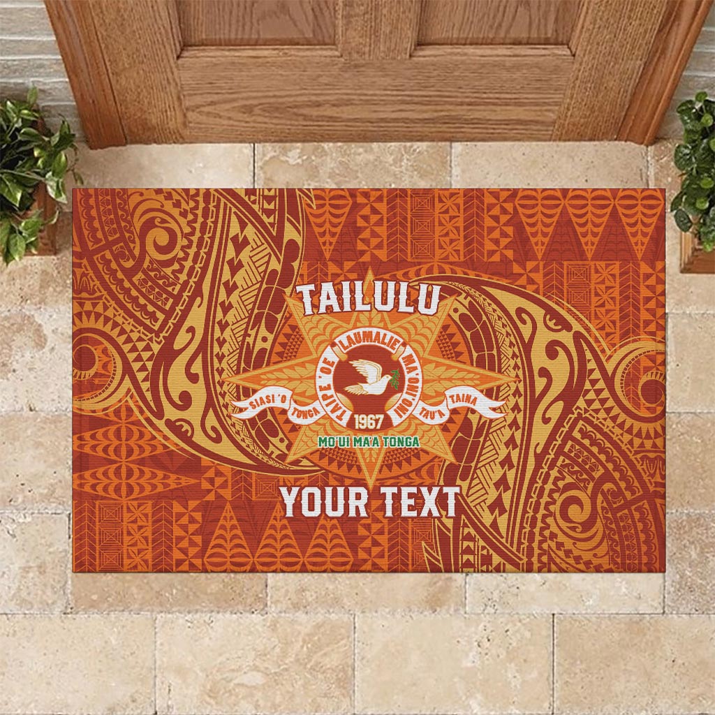 Personalised Tonga Tailulu College Rubber Doormat Since 1967 Special Kupesi Pattern Version 1 LT9 - Polynesian Pride