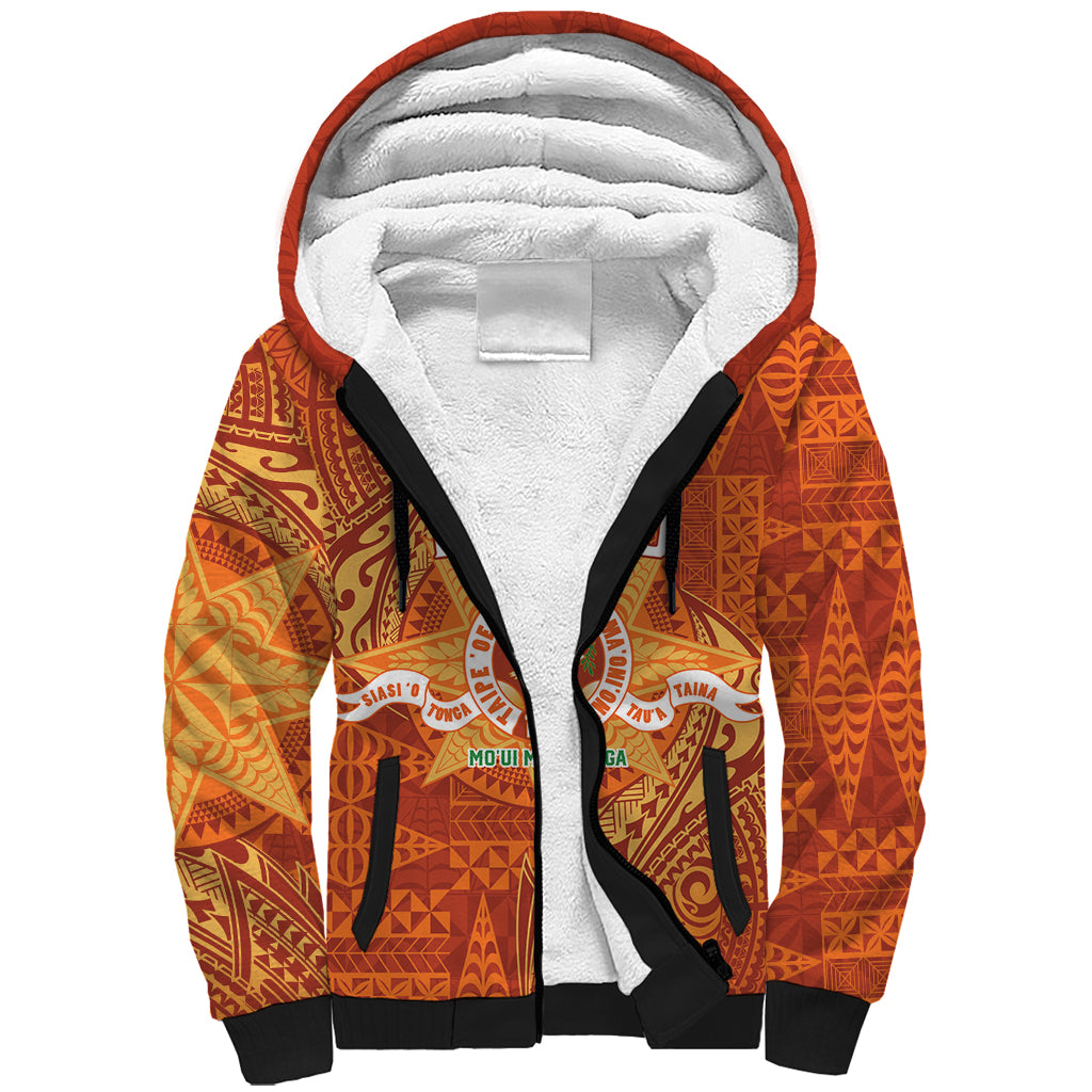 Personalised Tonga Tailulu College Sherpa Hoodie Since 1967 Special Kupesi Pattern Version 1 LT9 Unisex Gold - Polynesian Pride