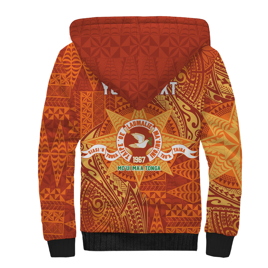 Personalised Tonga Tailulu College Sherpa Hoodie Since 1967 Special Kupesi Pattern Version 1 LT9 - Polynesian Pride