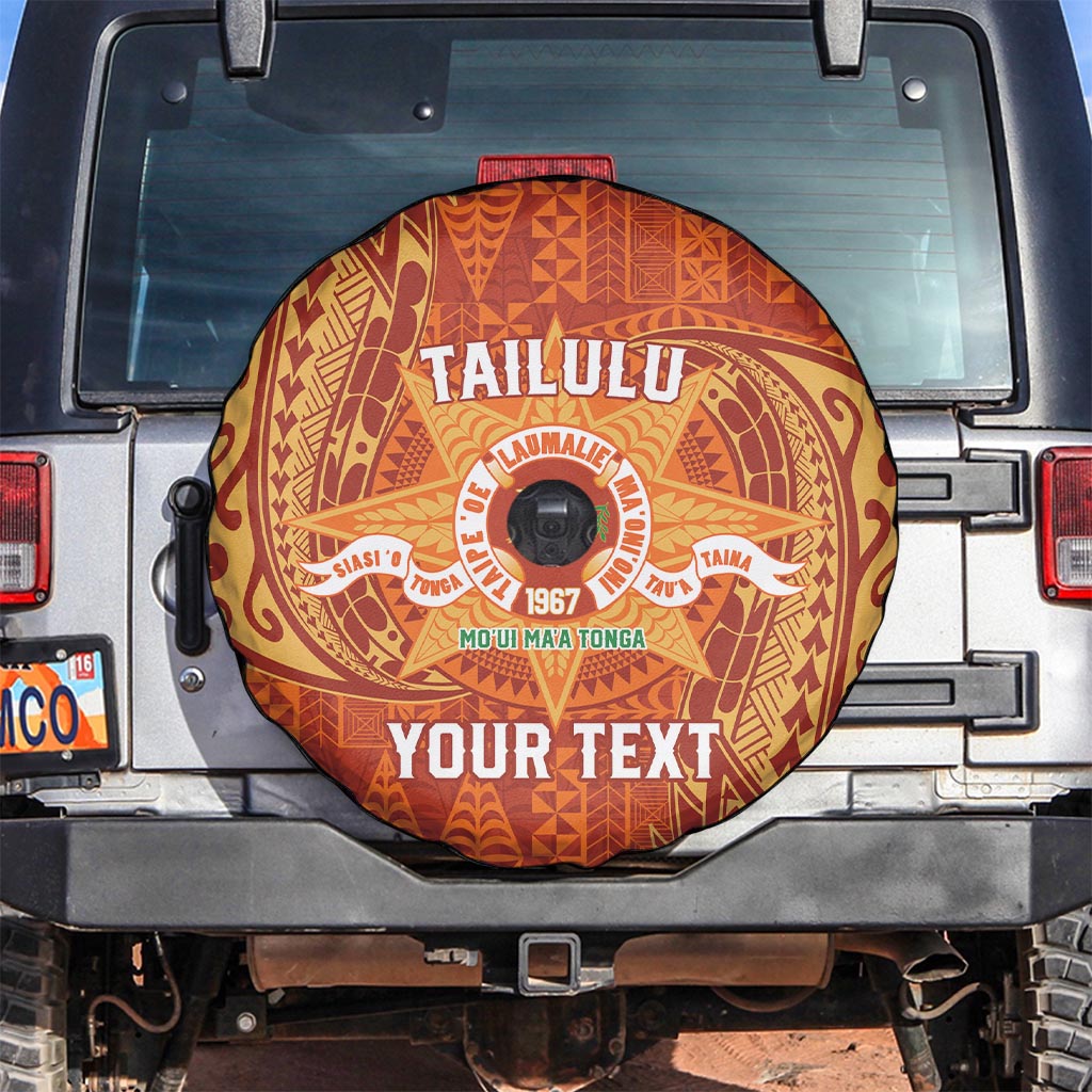 Personalised Tonga Tailulu College Spare Tire Cover Since 1967 Special Kupesi Pattern Version 1 LT9 Gold - Polynesian Pride