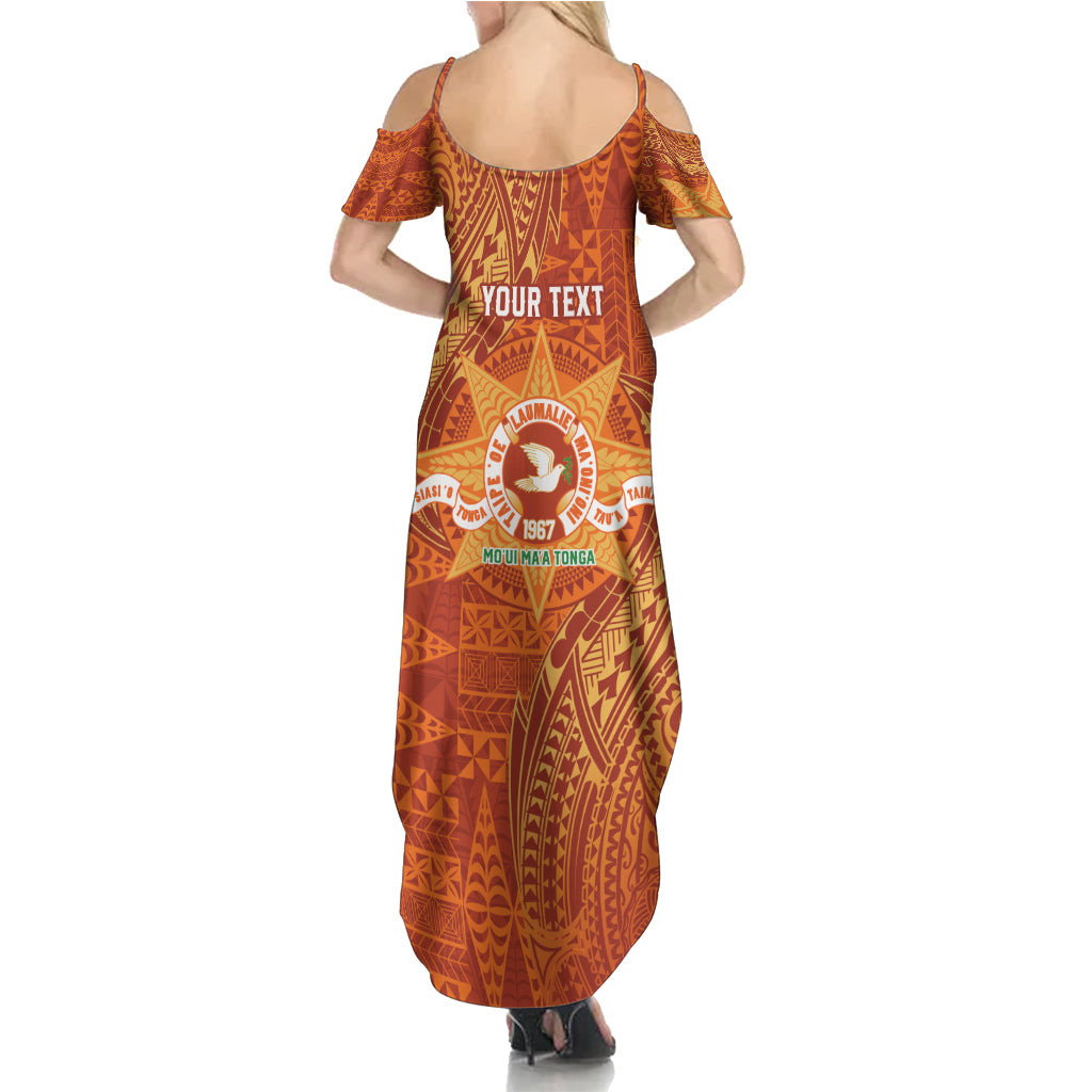 Personalised Tonga Tailulu College Summer Maxi Dress Since 1967 Special Kupesi Pattern Version 1 LT9 - Polynesian Pride