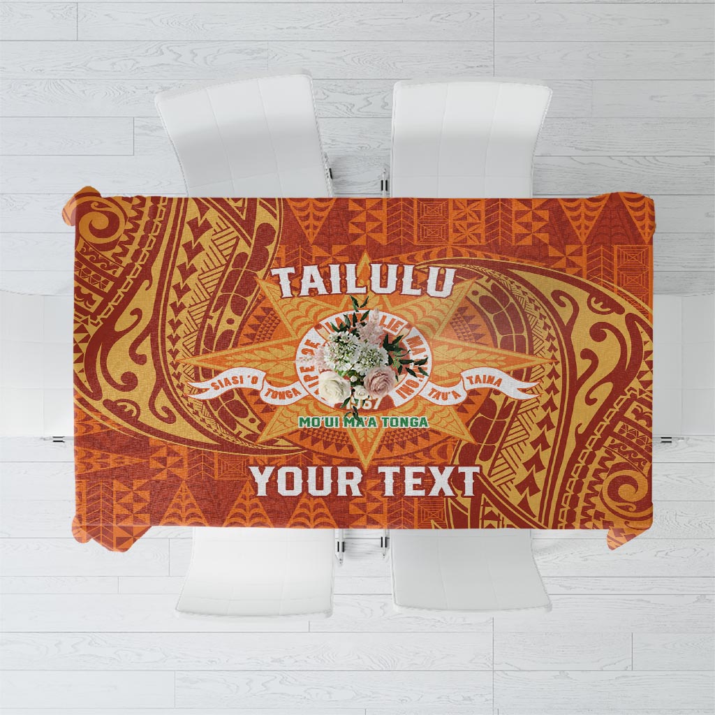 Personalised Tonga Tailulu College Tablecloth Since 1967 Special Kupesi Pattern Version 1 LT9 Gold - Polynesian Pride