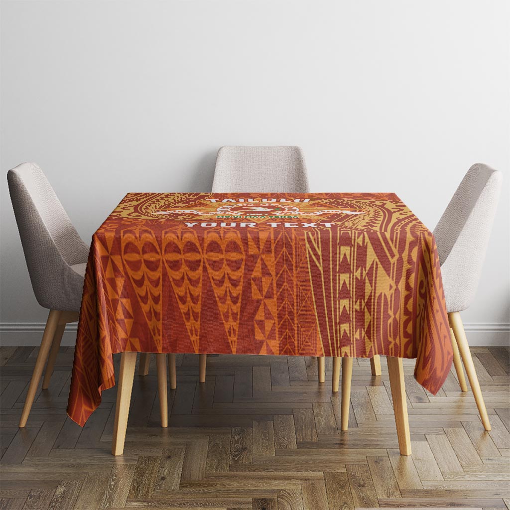 Personalised Tonga Tailulu College Tablecloth Since 1967 Special Kupesi Pattern Version 1 LT9 - Polynesian Pride