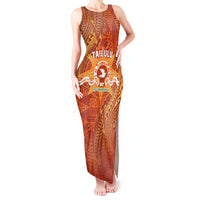 Personalised Tonga Tailulu College Tank Maxi Dress Since 1967 Special Kupesi Pattern Version 1 LT9 Women Gold - Polynesian Pride