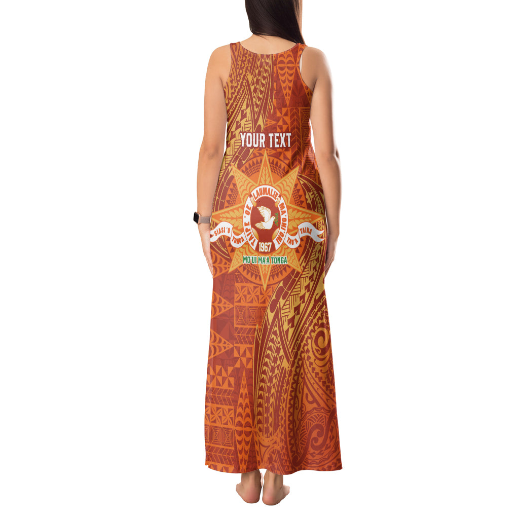 Personalised Tonga Tailulu College Tank Maxi Dress Since 1967 Special Kupesi Pattern Version 1 LT9 - Polynesian Pride