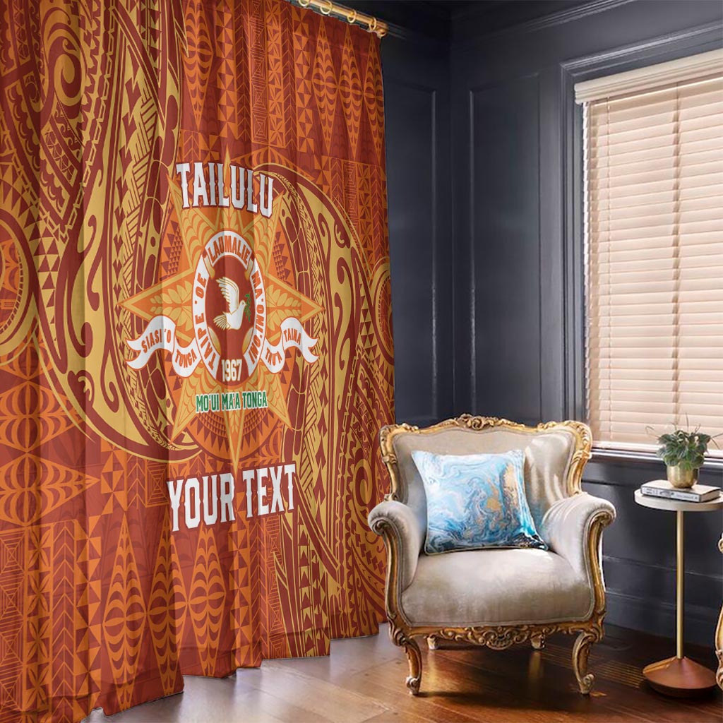 Personalised Tonga Tailulu College Window Curtain Since 1967 Special Kupesi Pattern Version 1 LT9 - Polynesian Pride