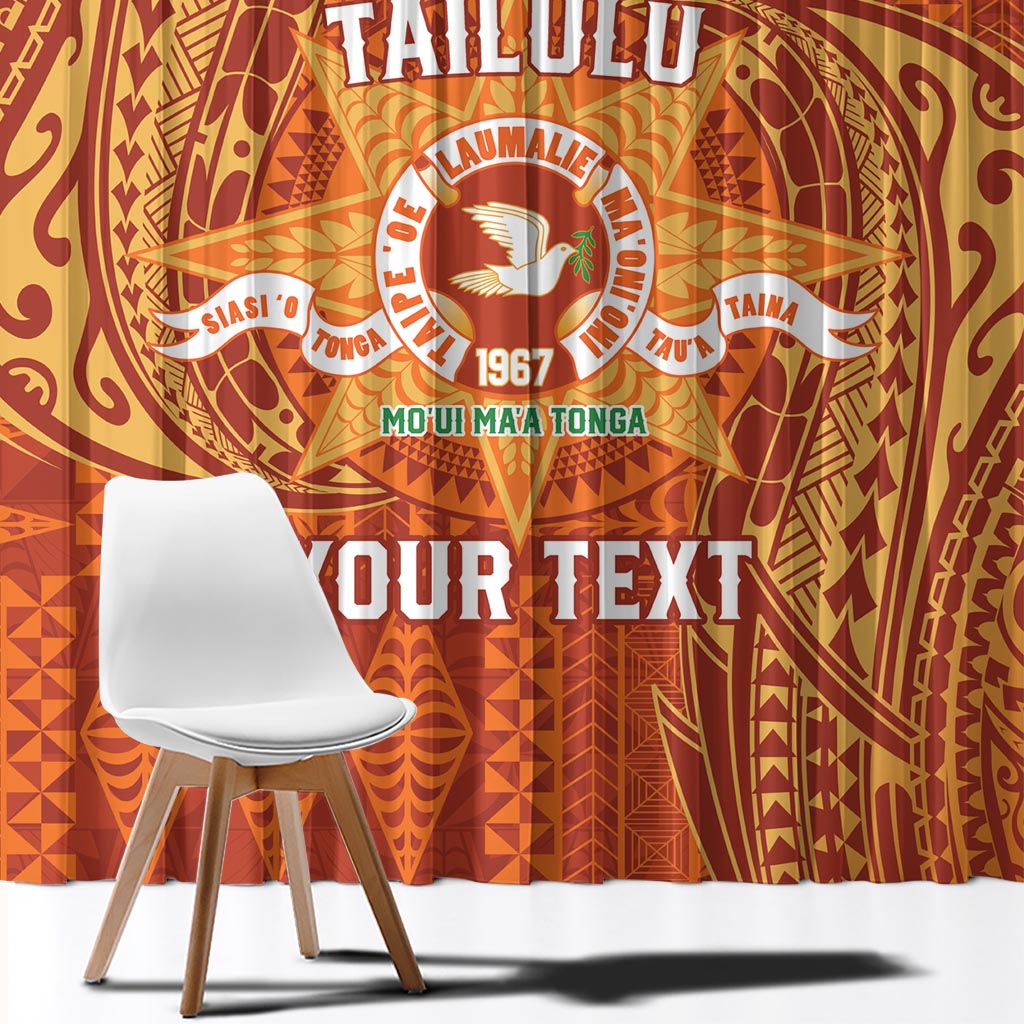 Personalised Tonga Tailulu College Window Curtain Since 1967 Special Kupesi Pattern Version 1 LT9 - Polynesian Pride