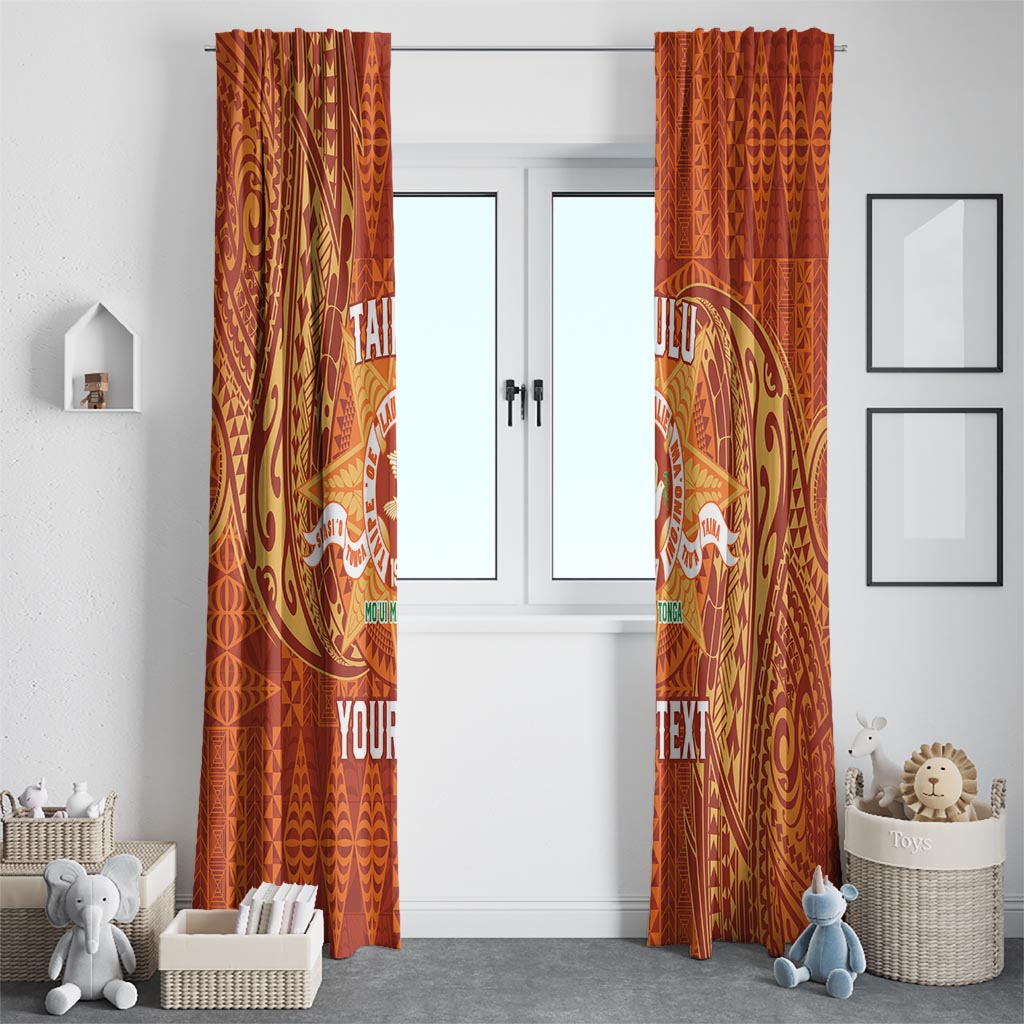 Personalised Tonga Tailulu College Window Curtain Since 1967 Special Kupesi Pattern Version 1 LT9 - Polynesian Pride