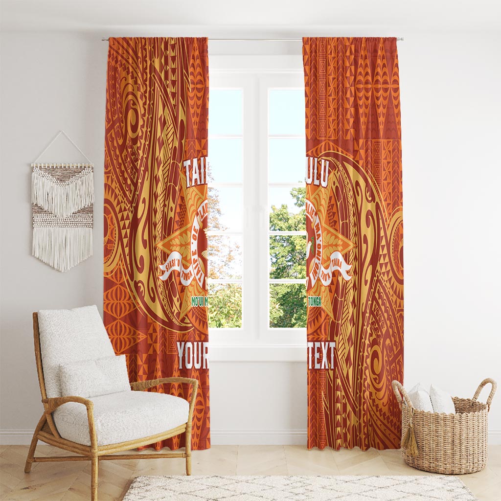 Personalised Tonga Tailulu College Window Curtain Since 1967 Special Kupesi Pattern Version 1 LT9 - Polynesian Pride