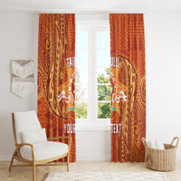 Personalised Tonga Tailulu College Window Curtain Since 1967 Special Kupesi Pattern Version 1 LT9 - Polynesian Pride