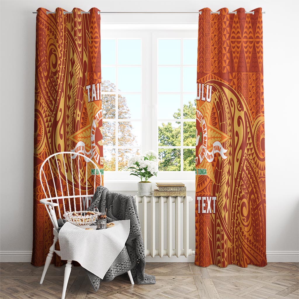 Personalised Tonga Tailulu College Window Curtain Since 1967 Special Kupesi Pattern Version 1 LT9 - Polynesian Pride