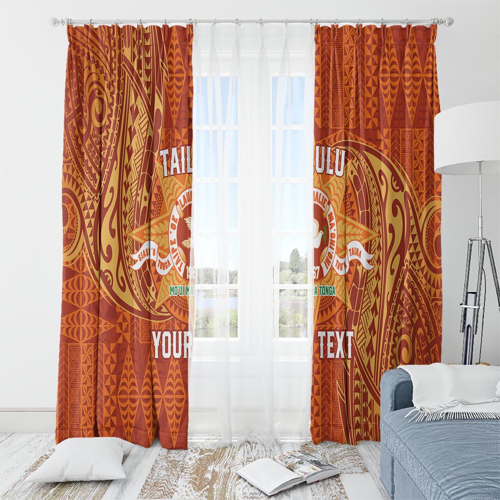 Personalised Tonga Tailulu College Window Curtain Since 1967 Special Kupesi Pattern Version 1 LT9 - Polynesian Pride