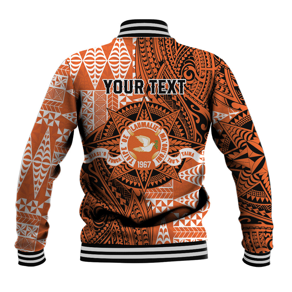 Personalised Tonga Tailulu College Baseball Jacket Since 1967 Special Kupesi Pattern Version 2 LT9 - Polynesian Pride