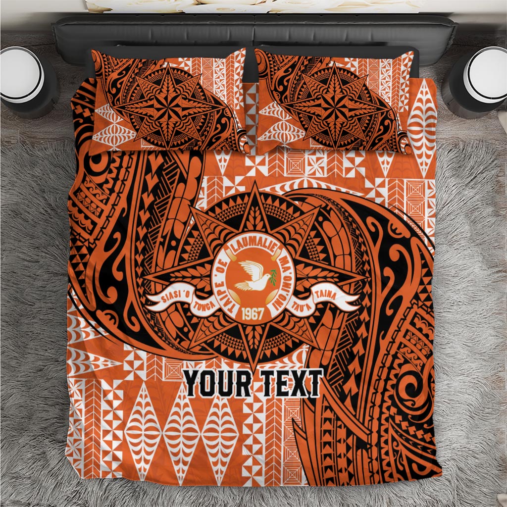 Personalised Tonga Tailulu College Bedding Set Since 1967 Special Kupesi Pattern Version 2 LT9 Black - Polynesian Pride