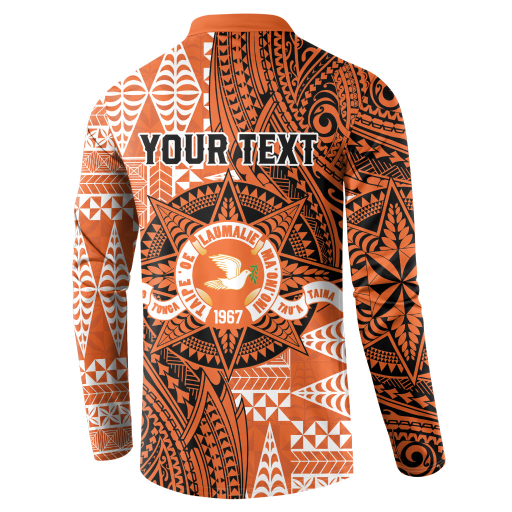 Personalised Tonga Tailulu College Button Sweatshirt Since 1967 Special Kupesi Pattern Version 2 LT9 - Polynesian Pride