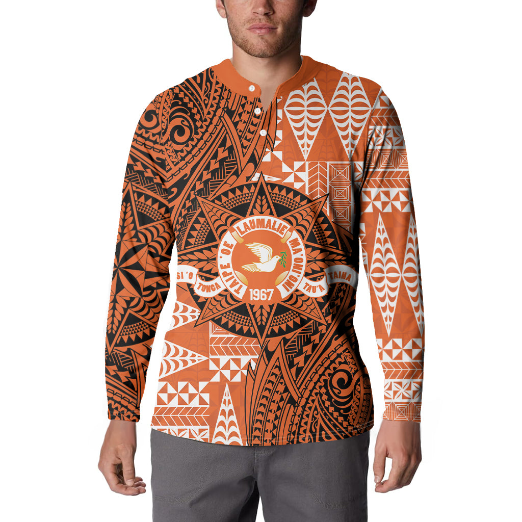 Personalised Tonga Tailulu College Button Sweatshirt Since 1967 Special Kupesi Pattern Version 2 LT9 - Polynesian Pride