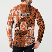 Personalised Tonga Tailulu College Button Sweatshirt Since 1967 Special Kupesi Pattern Version 2 LT9 - Polynesian Pride