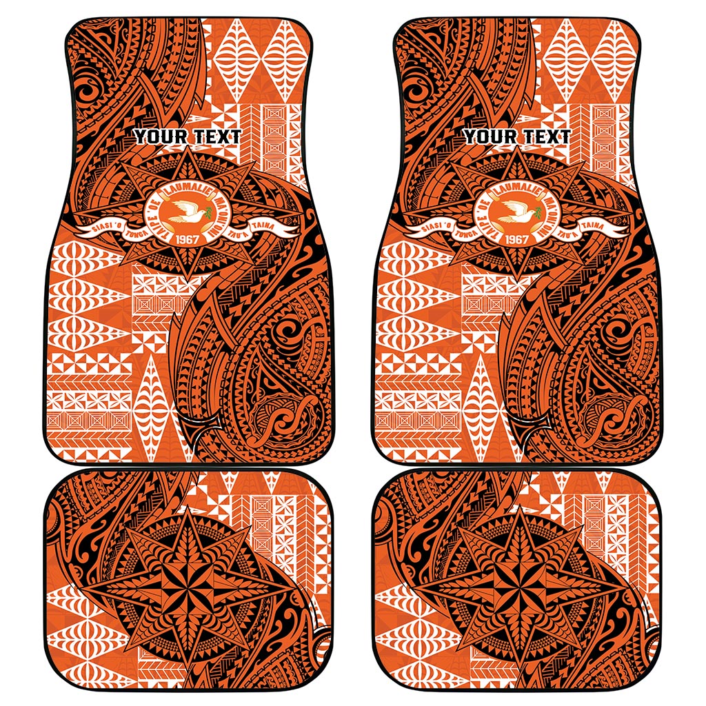 Personalised Tonga Tailulu College Car Mats Since 1967 Special Kupesi Pattern Version 2 LT9 - Polynesian Pride