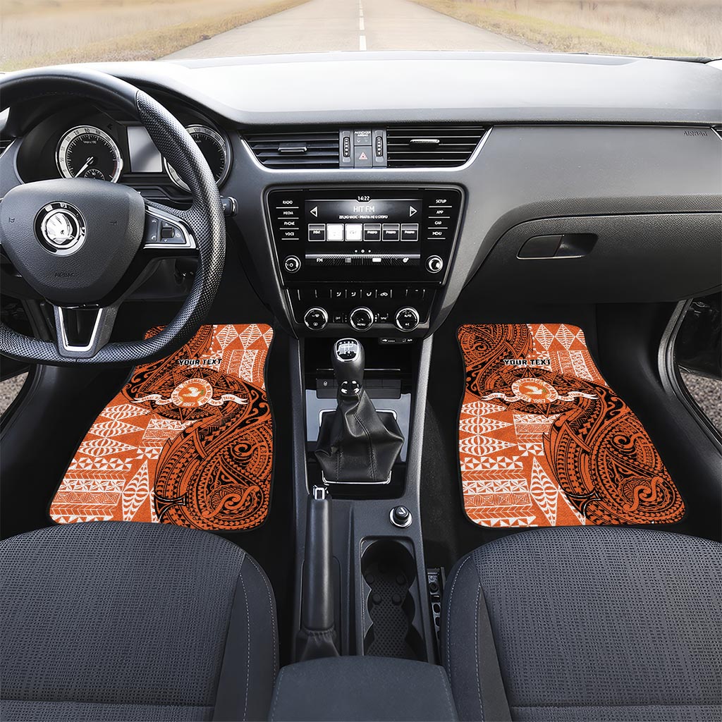 Personalised Tonga Tailulu College Car Mats Since 1967 Special Kupesi Pattern Version 2 LT9 Set 2pcs - Front Black - Polynesian Pride