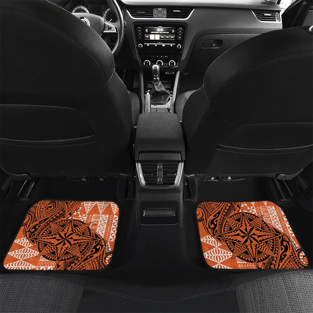 Personalised Tonga Tailulu College Car Mats Since 1967 Special Kupesi Pattern Version 2 LT9 Set 2pcs - Back Black - Polynesian Pride