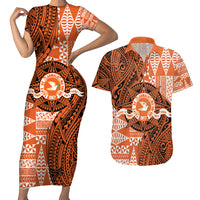 Personalised Tonga Tailulu College Couples Matching Short Sleeve Bodycon Dress and Hawaiian Shirt Since 1967 Special Kupesi Pattern Version 2 LT9 Black - Polynesian Pride